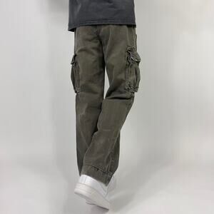 Y2K Low Rise Faded Forest Green Tactical Utility Cargo Pants